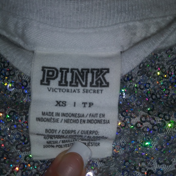 Pink white glitter t-shirt - Picture 3 of 3